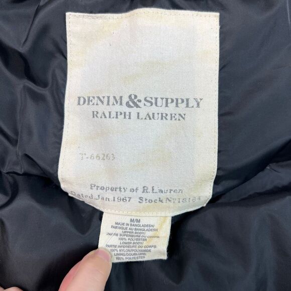 Ralph Lauren Denim & Supply Vest Mens Medium Down Puffer Vest Sherpa Collar - Picture 3 of 11